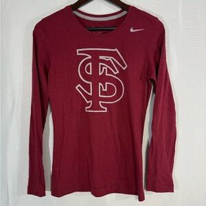 Nike FSU Slim Fit Medium Garnet Long‎ Sleeve Tee Women's Seminole